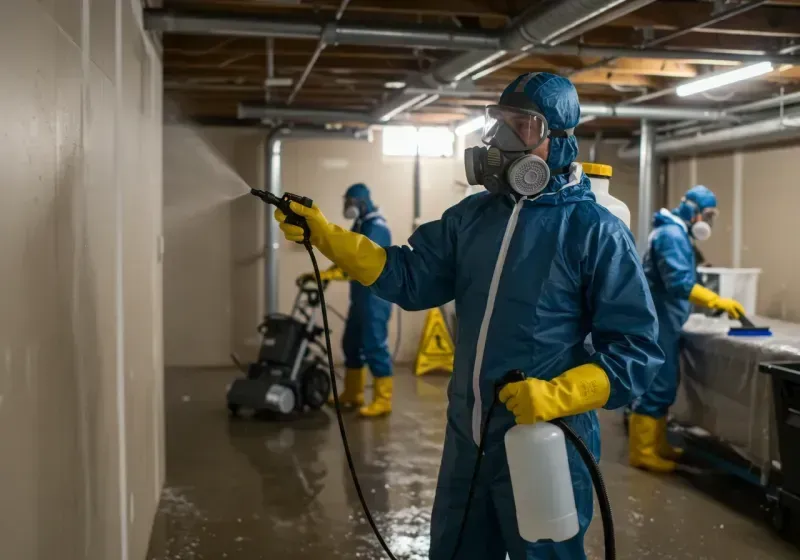 Basement Sanitization and Antimicrobial Treatment process in Grand Island, NY